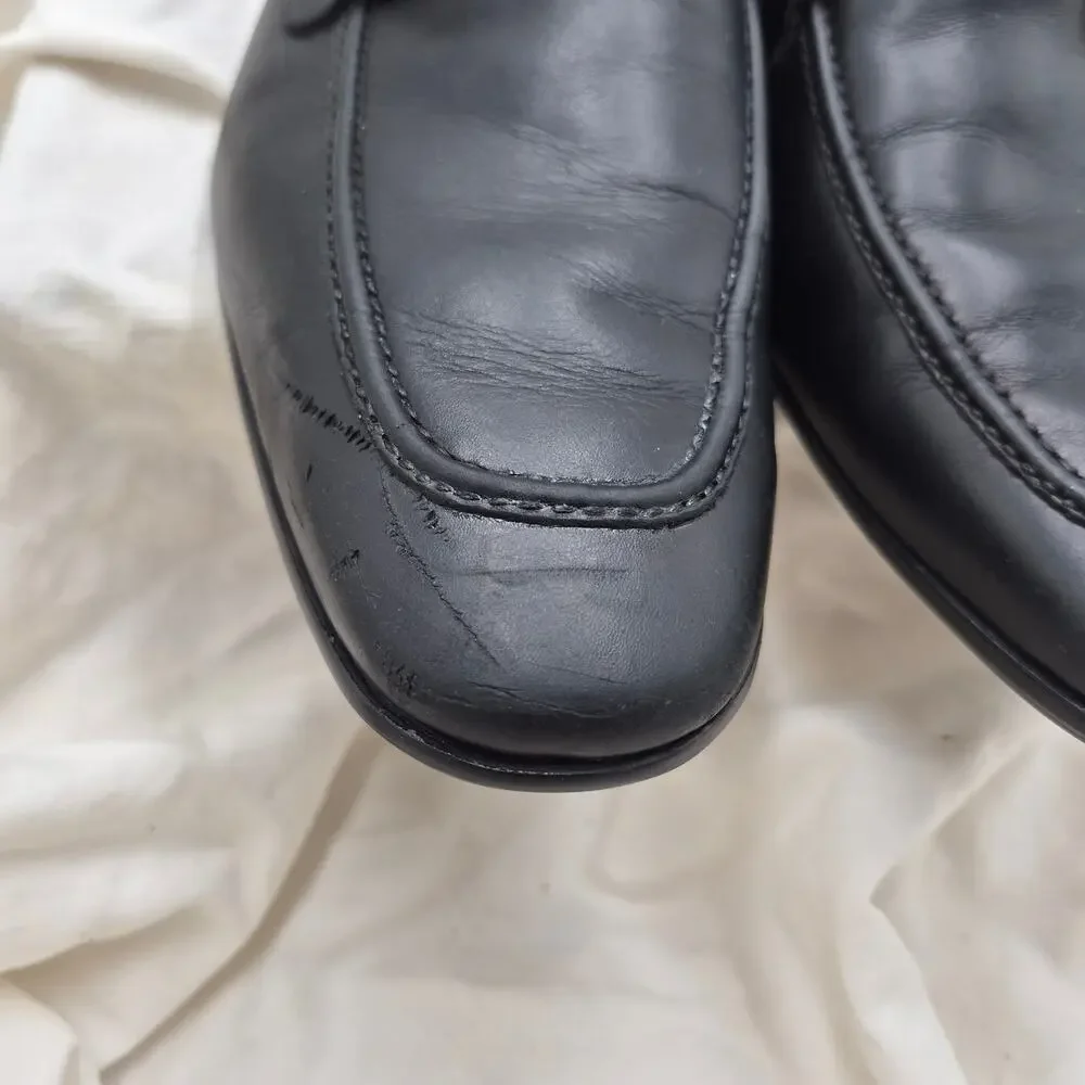Magnanni Lino black leather slip-on loafers men's Size 10